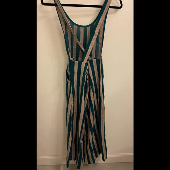 ace&jig Spencer Striped Green and Gray Midi Dress Size Extra Small - Picture 7 of 7